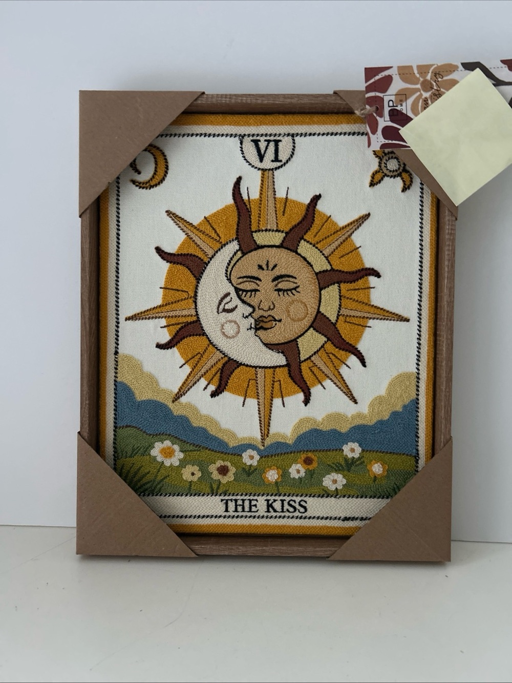 BP “The Kiss” Sun & Moon Tapestry Wall Art - Yellow, White, Blue, Green NEW